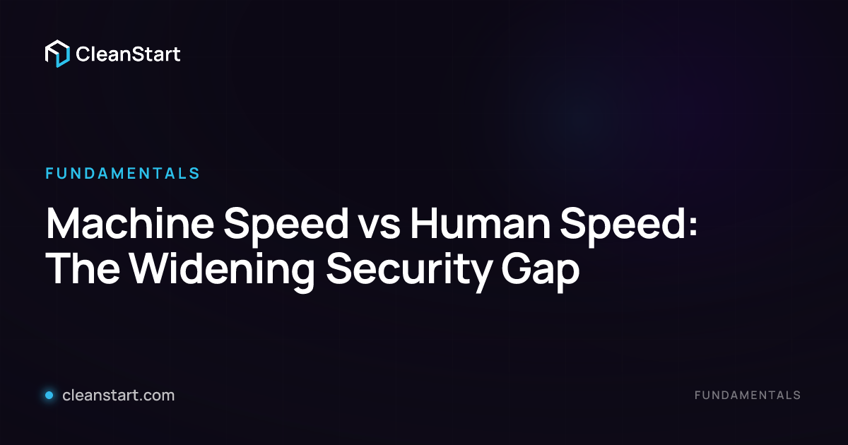 Machine Speed vs Human Speed: The Widening Security Gap | CleanStart